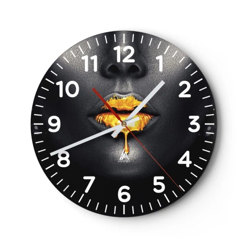 Wanduhr - Glasuhr - Goldmaul - 40x40 cm
