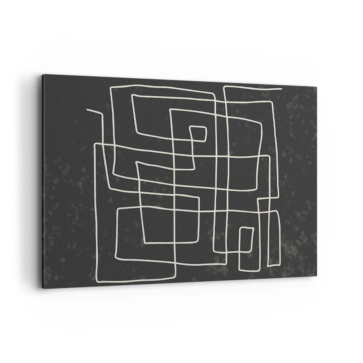 Bild auf Leinwand - Leinwandbild - Abstraktes geometrisches Muster auf dunklem Hintergrund - 100x70cm - Nicht so einfach - Moderne Wanddekoration für Wohnzimmer und Schlafzimmer ARTTOR