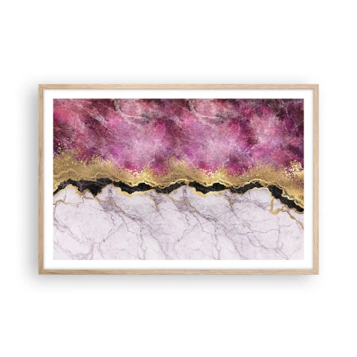 Poster in einem Rahmen aus heller Eiche - An der Grenze - 91x61 cm