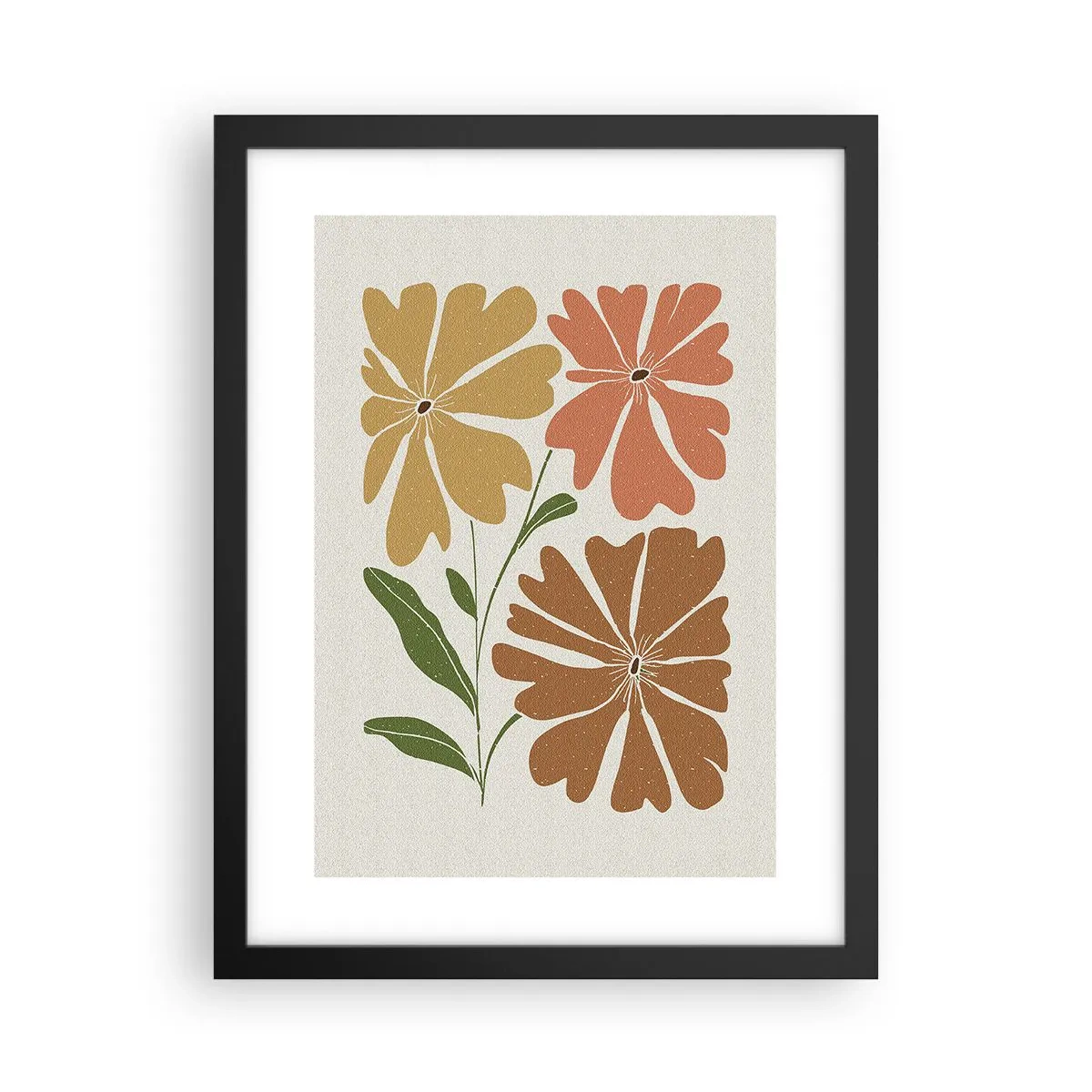 Poster in einem schwarzem Rahmen - Natur und Geometrie - 30x40 cm