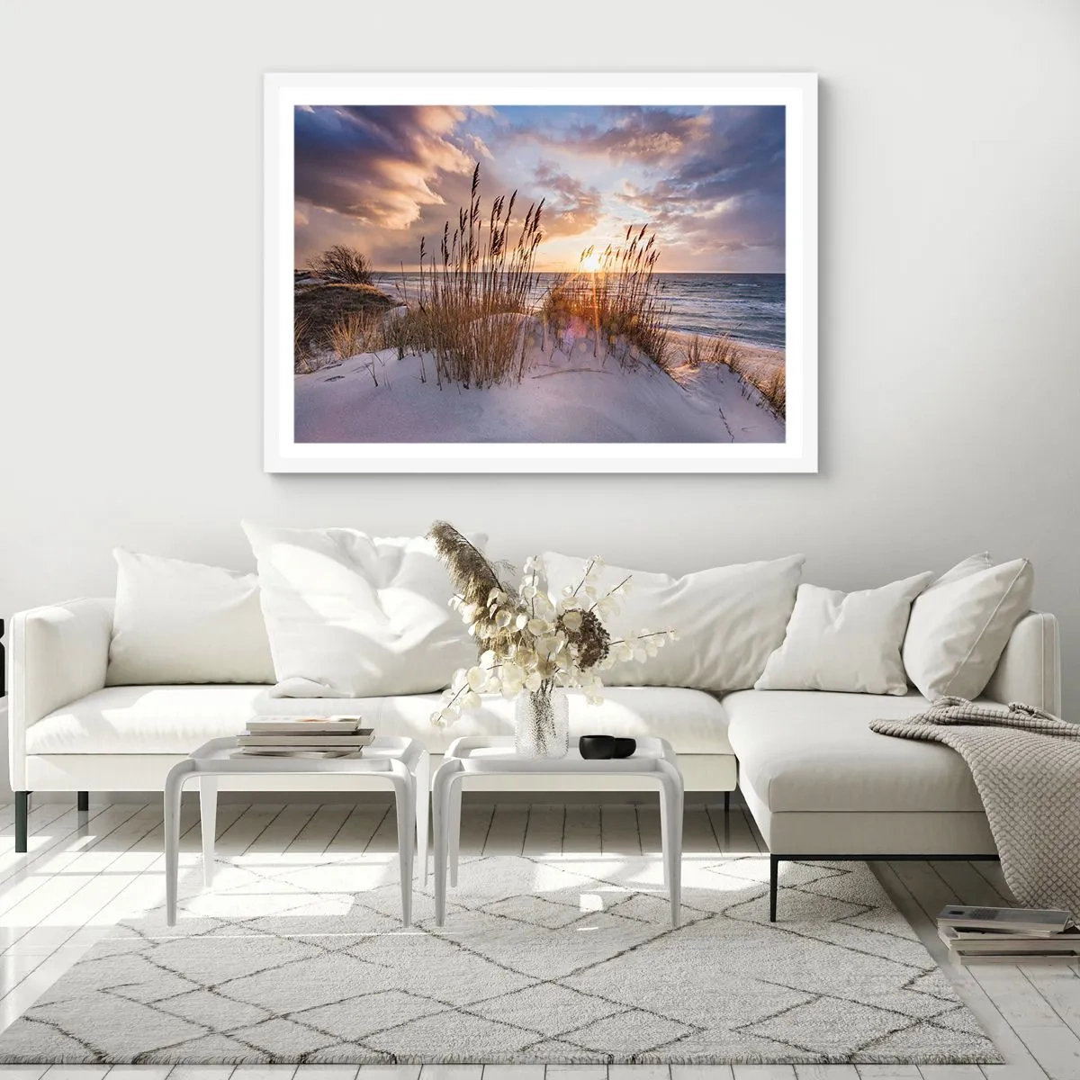 Poster in einem weißen Rahmen - Abschied von Sonne und Wind - 50x40 cm