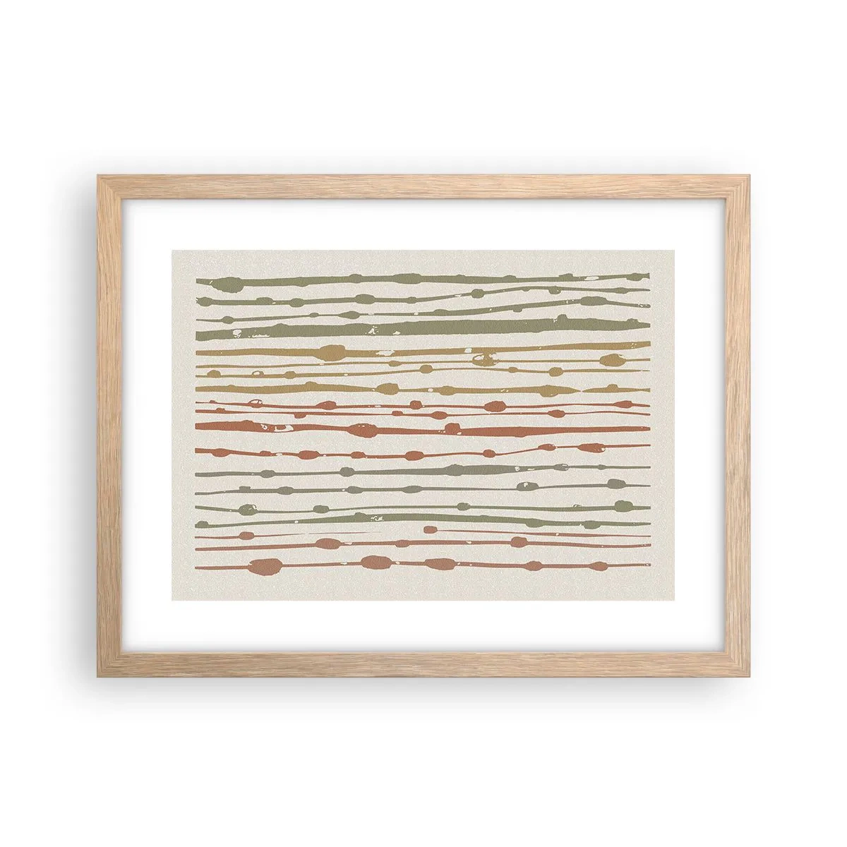 Poster in einem Rahmen aus heller Eiche - Musikalische Notation von Farben - 40x30 cm