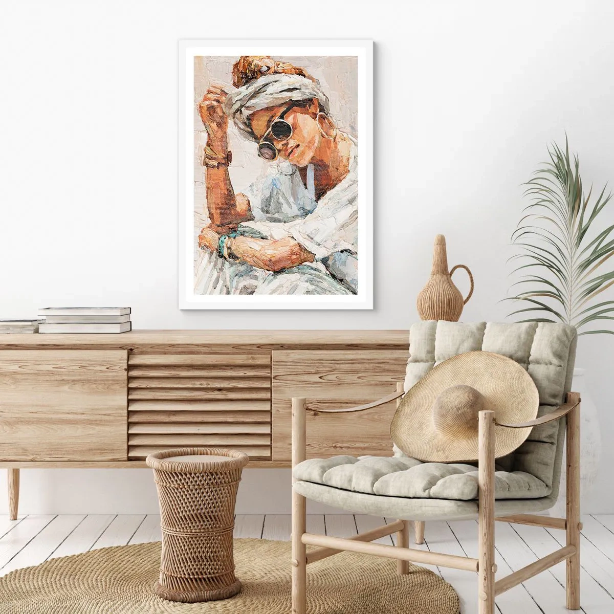 Poster in einem weißen Rahmen - Porträt in voller Sonne - 61x91 cm