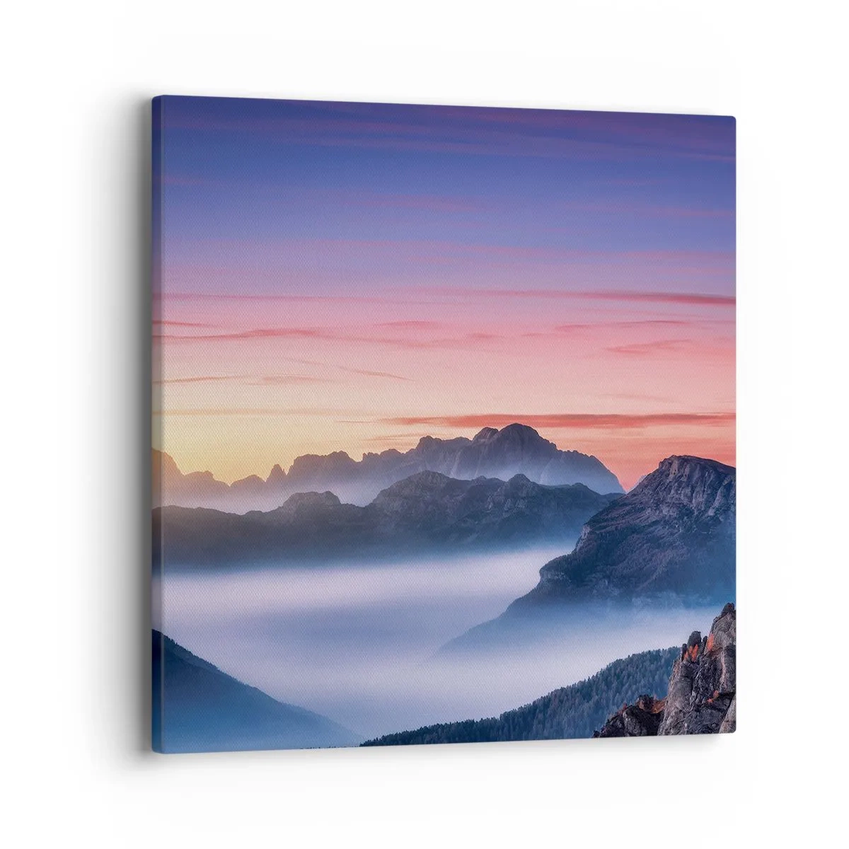 Bild auf Leinwand - Leinwandbild - Über die Täler - 40x40 cm