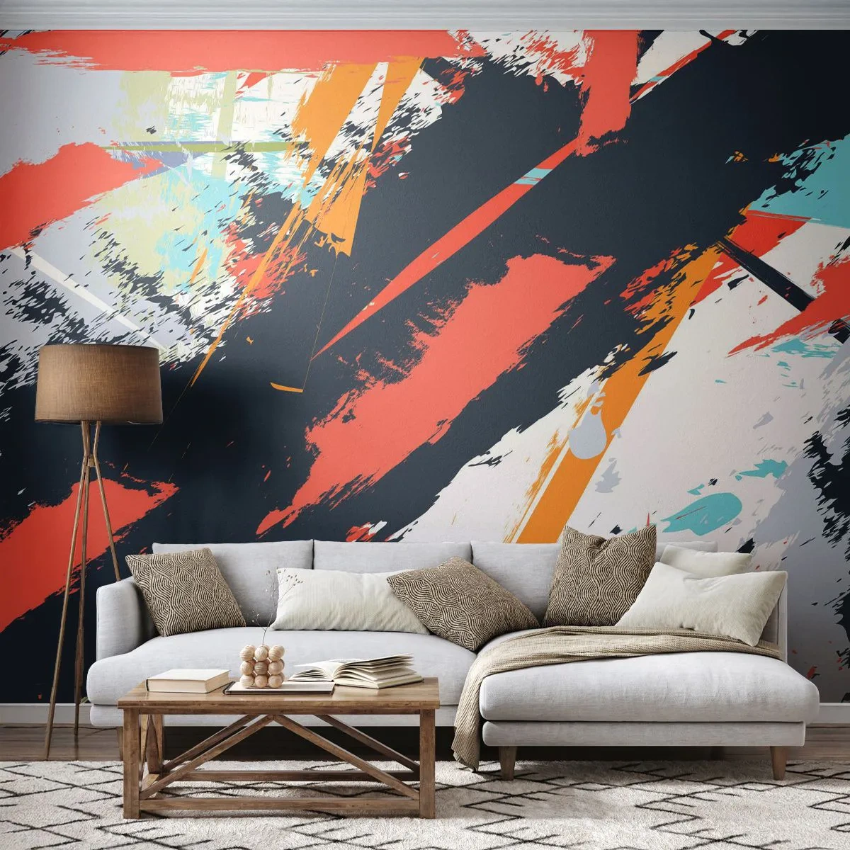 Fototapete Standard Eco - Dynamische Komposition - Abstraktion, Graffiti, Stück - 500x350 cm