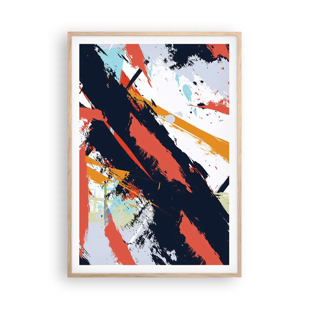 Poster in einem Rahmen aus heller Eiche - Dynamische Komposition - 70x100 cm