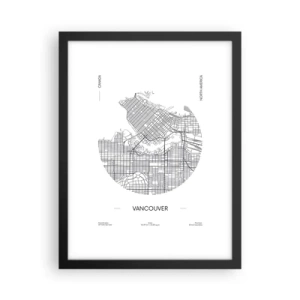 Poster in einem schwarzem Rahmen - Anatomie von Vacouver - 30x40 cm