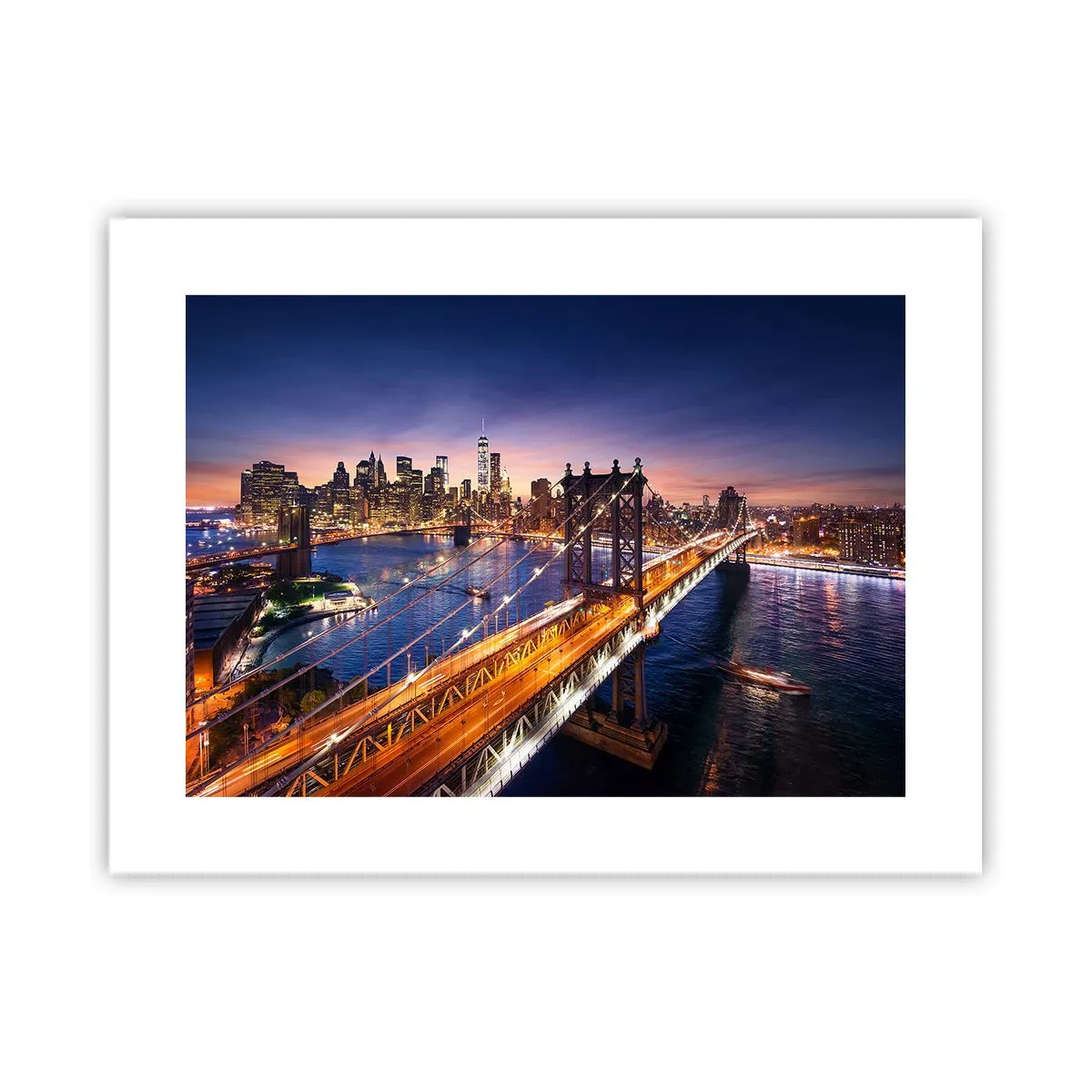 Poster - Eine leuchtende Brücke zum Herzen der Stadt - 40x30 cm