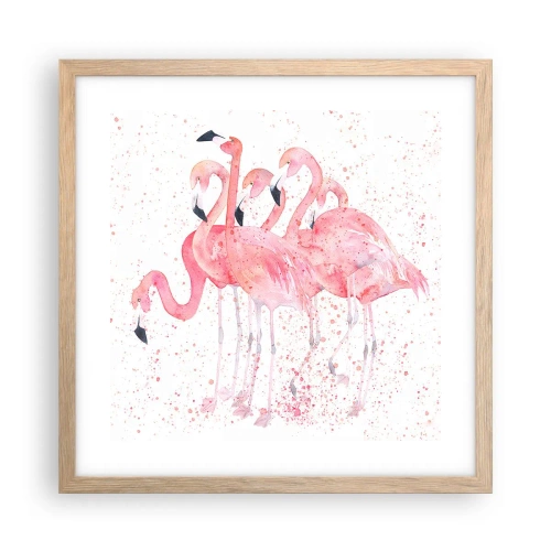 Poster in einem Rahmen aus heller Eiche - Rosa Ensemble - 40x40 cm