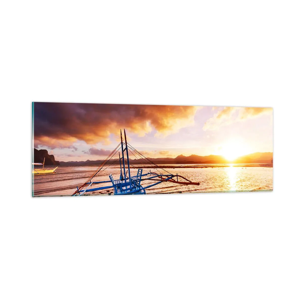 Glasbild - Bild auf glas - Nach einem Tag sich im Sand ausstrecken - 90x30 cm