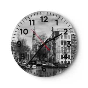 Wanduhr - Glasuhr - Amsterdamer Atmosphäre - 30x30 cm
