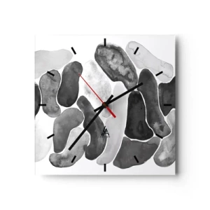 Wanduhr - Glasuhr - Felsige Abstraktion - 40x40 cm