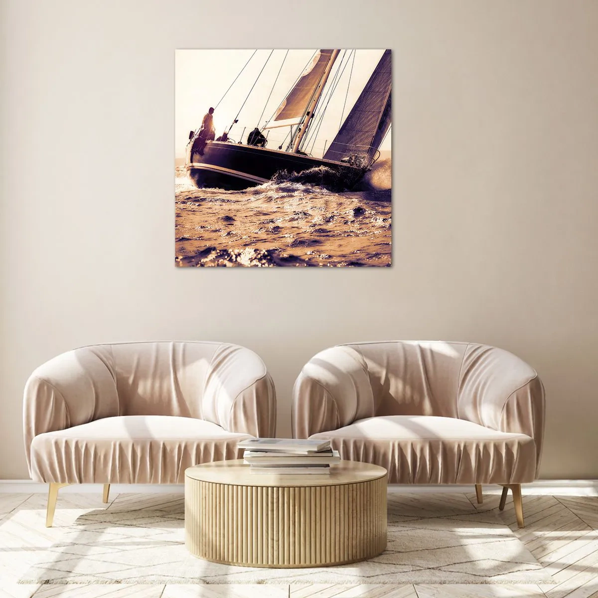 Glasbild - Bild auf glas - Segle, Seemann - 70x70 cm