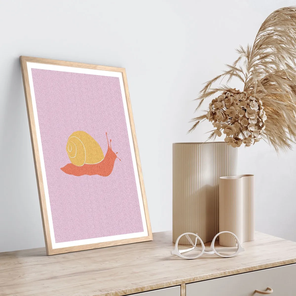 Poster in einem Rahmen aus heller Eiche - Es gibt keine Eile - 70x100 cm