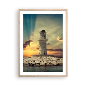 Poster in einem Rahmen aus heller Eiche - Licht - Gut - Schönheit - 50x70 cm