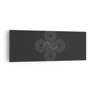 Bild auf Leinwand - Leinwandbild - Keltisches Muster im minimalistischen Stil auf schwarzem Hintergrund - 140x50cm - Im keltischen Geist - Moderne Wanddekoration für Wohnzimmer und Schlafzimmer ARTTOR