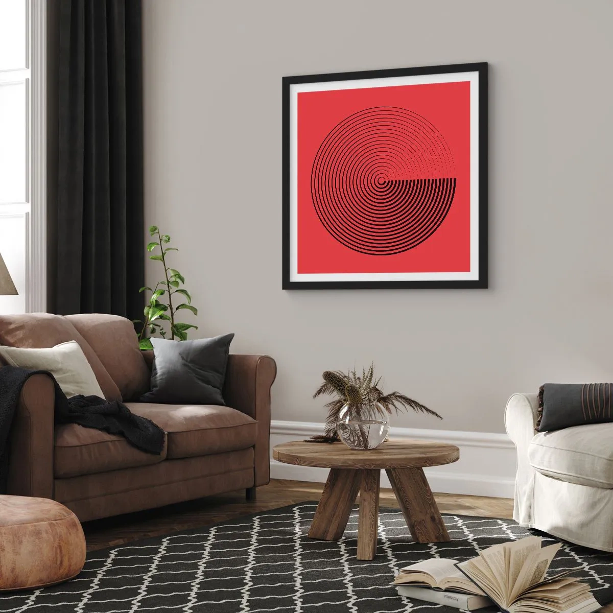 Poster in einem schwarzem Rahmen - Kreisbewegung - 30x30 cm