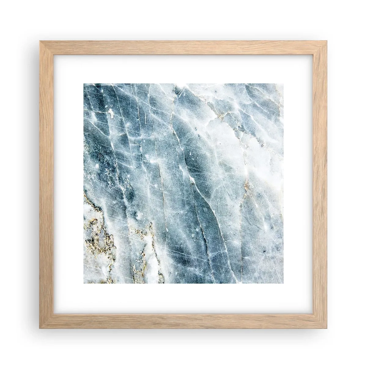 Poster in einem Rahmen aus heller Eiche - Eiswelt - 30x30 cm