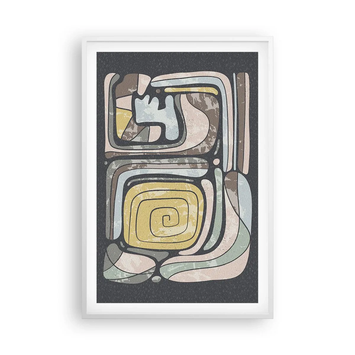 Poster in einem weißen Rahmen - Abstraktion im präkolumbianischen Geist - 61x91 cm