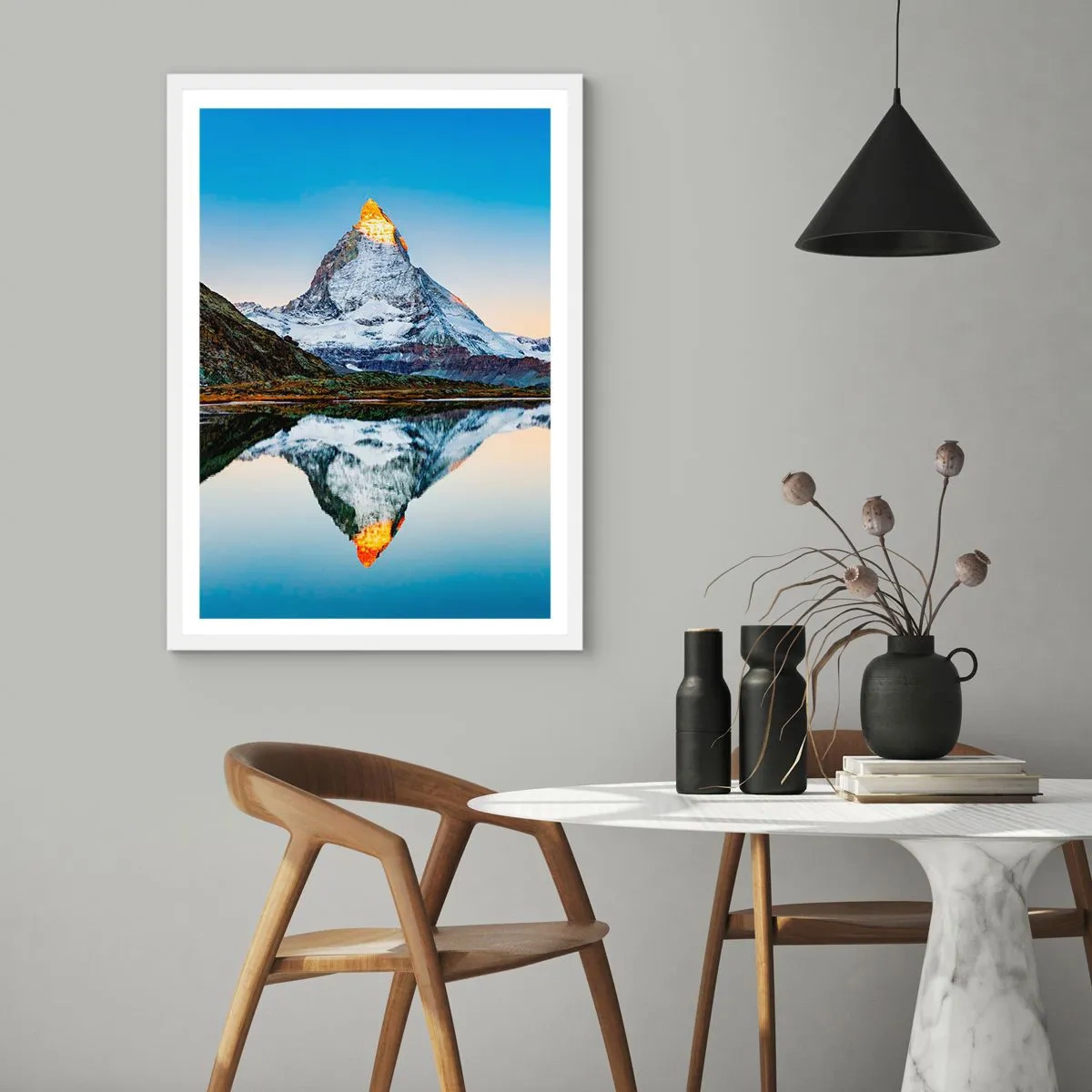 Poster in einem weißen Rahmen - Zwei Welten - 40x50 cm