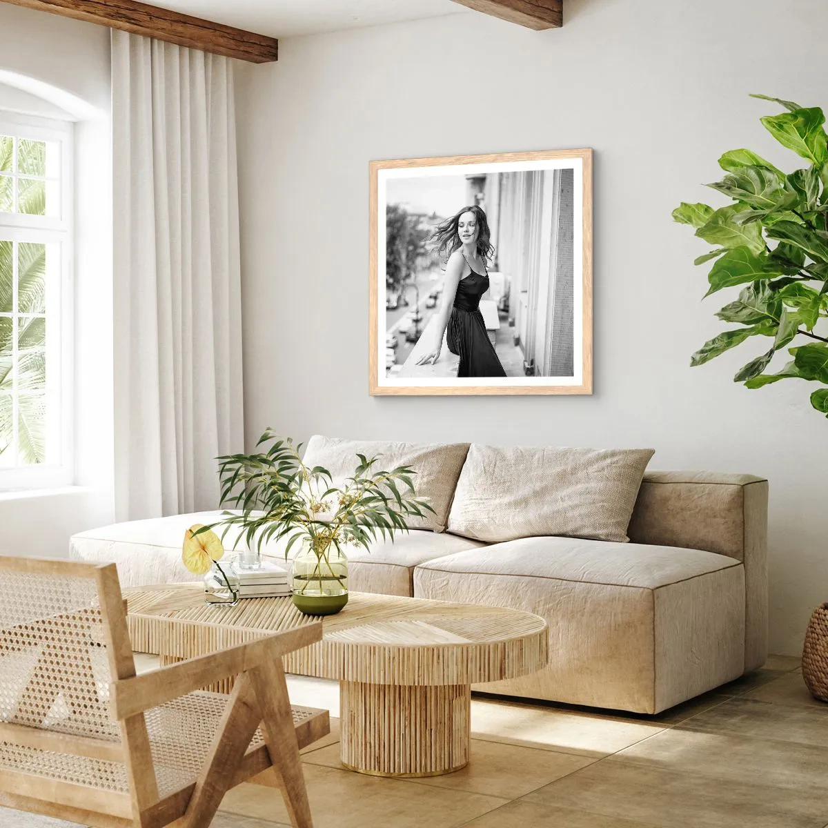 Poster in einem Rahmen aus heller Eiche - Bestimmt ein Pariser - 40x40 cm