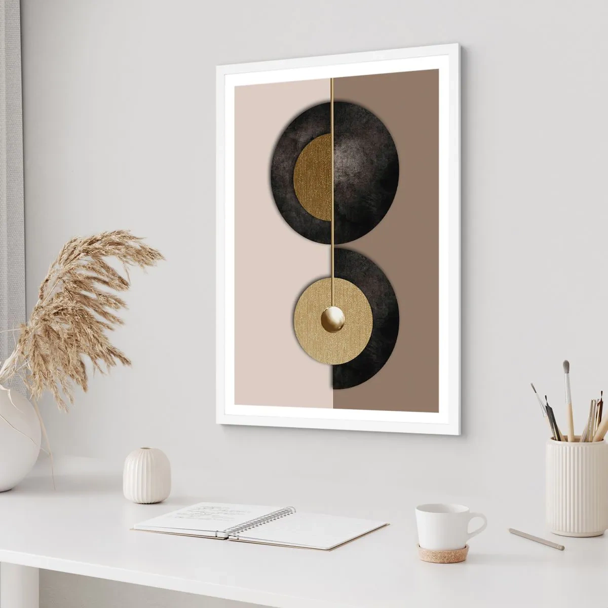 Poster in einem weißen Rahmen - Variationen rund um den Kreis - 70x100 cm