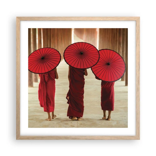 Poster in einem Rahmen aus heller Eiche - Auf dem Weg ins Reine Land - 50x50 cm