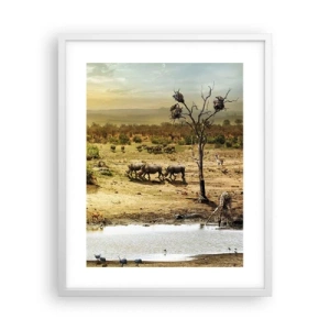 Poster in einem weißen Rahmen - Ein Fluss floss aus Eden ... - 40x50 cm