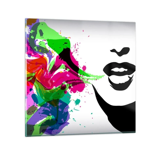 Glasbild - Bild auf glas - Eine Geschichte in den Farben des Regenbogens - 30x30 cm