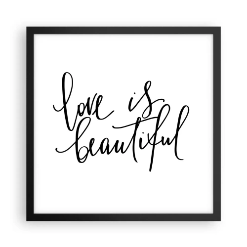 Poster in einem schwarzem Rahmen - Lies und wiederhol - 40x40 cm