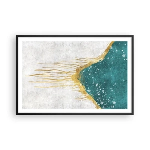 Poster in einem schwarzem Rahmen - Goldene Flut - 91x61 cm