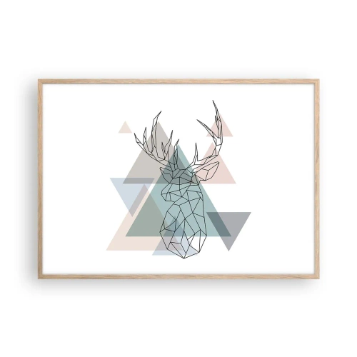 Poster in einem Rahmen aus heller Eiche - In einem geometrischen Wald - 100x70 cm