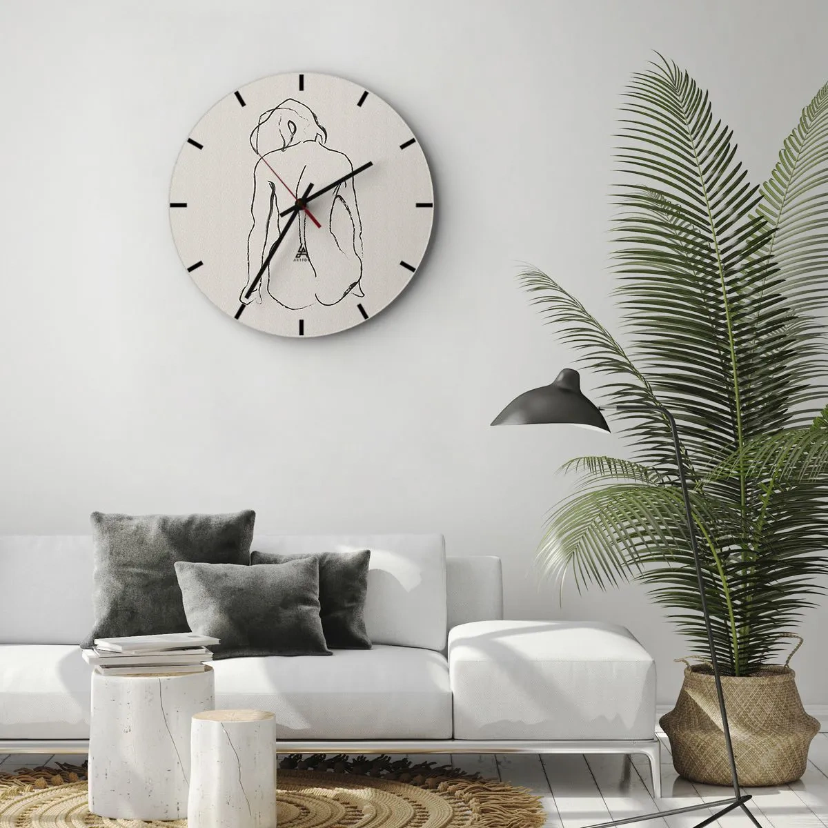 Wanduhr - Glasuhr - Mädchenakt - 40x40 cm