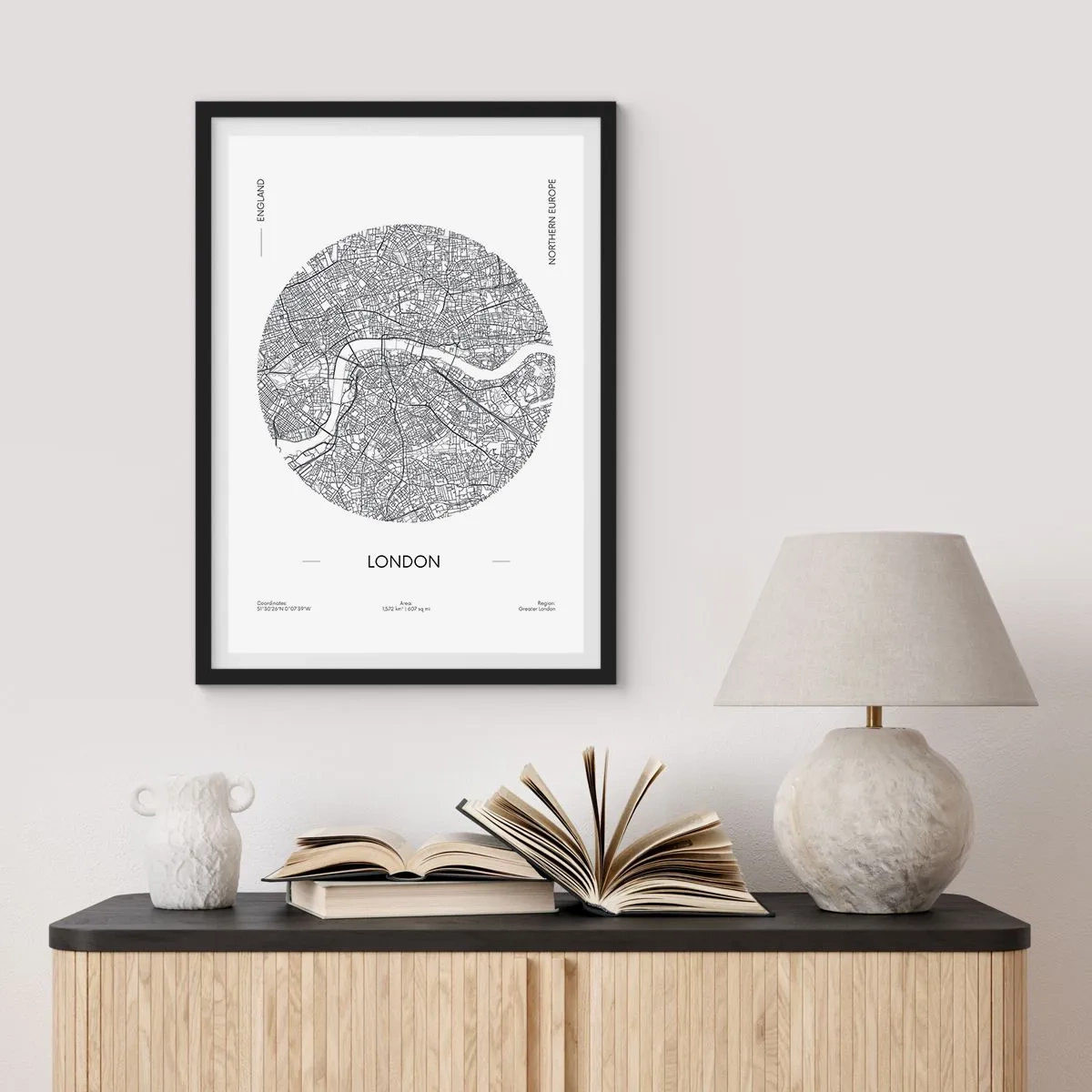 Poster in einem schwarzem Rahmen - Anatomie von London - 61x91 cm