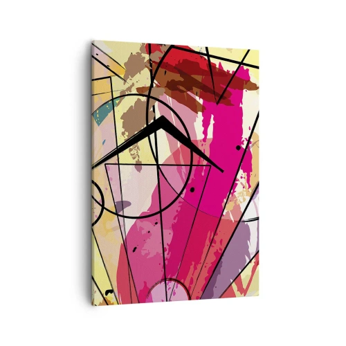 Bild auf Leinwand - Leinwandbild - Abstraktion mit Linien und geometrischen Formen - 50x70cm - Explosion - Moderne Wanddekoration für Wohnzimmer und Schlafzimmer ARTTOR