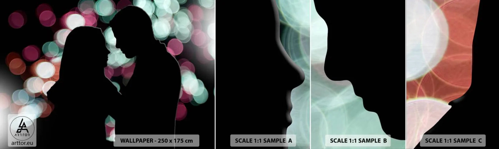 Fototapetenmuster Standard Eco - Jawohl! - Menschen, Verliebtes Pärchen, Date-Nacht - 100x30 cm