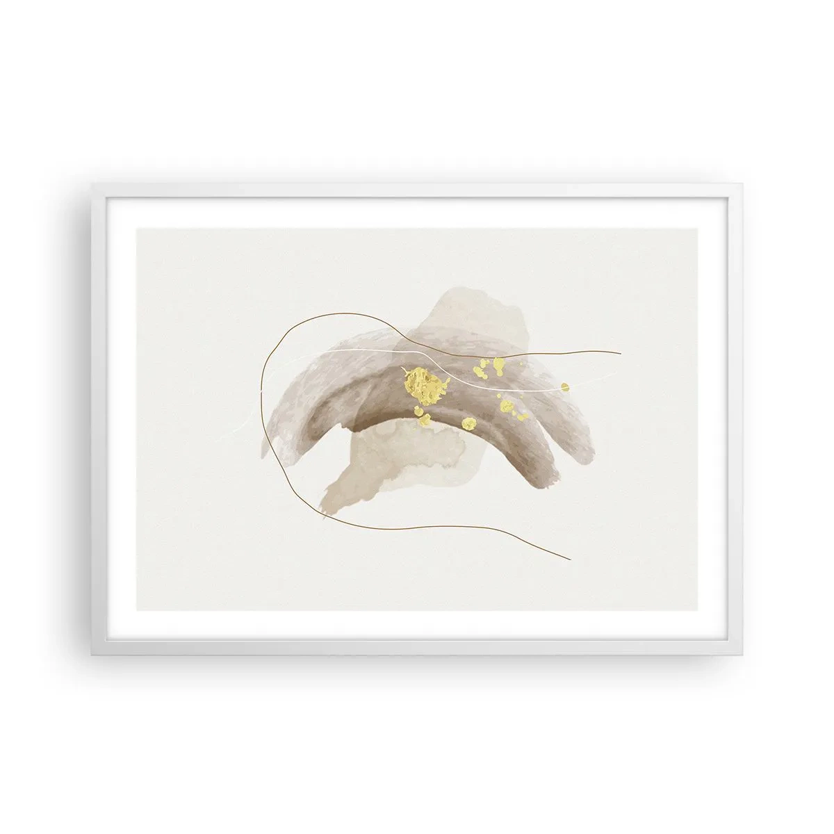 Poster in einem weißen Rahmen - Im Weltraum begegnet - 70x50 cm