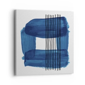 Bild auf Leinwand - Leinwandbild - Blaue und schwarze Komposition - 30x30 cm