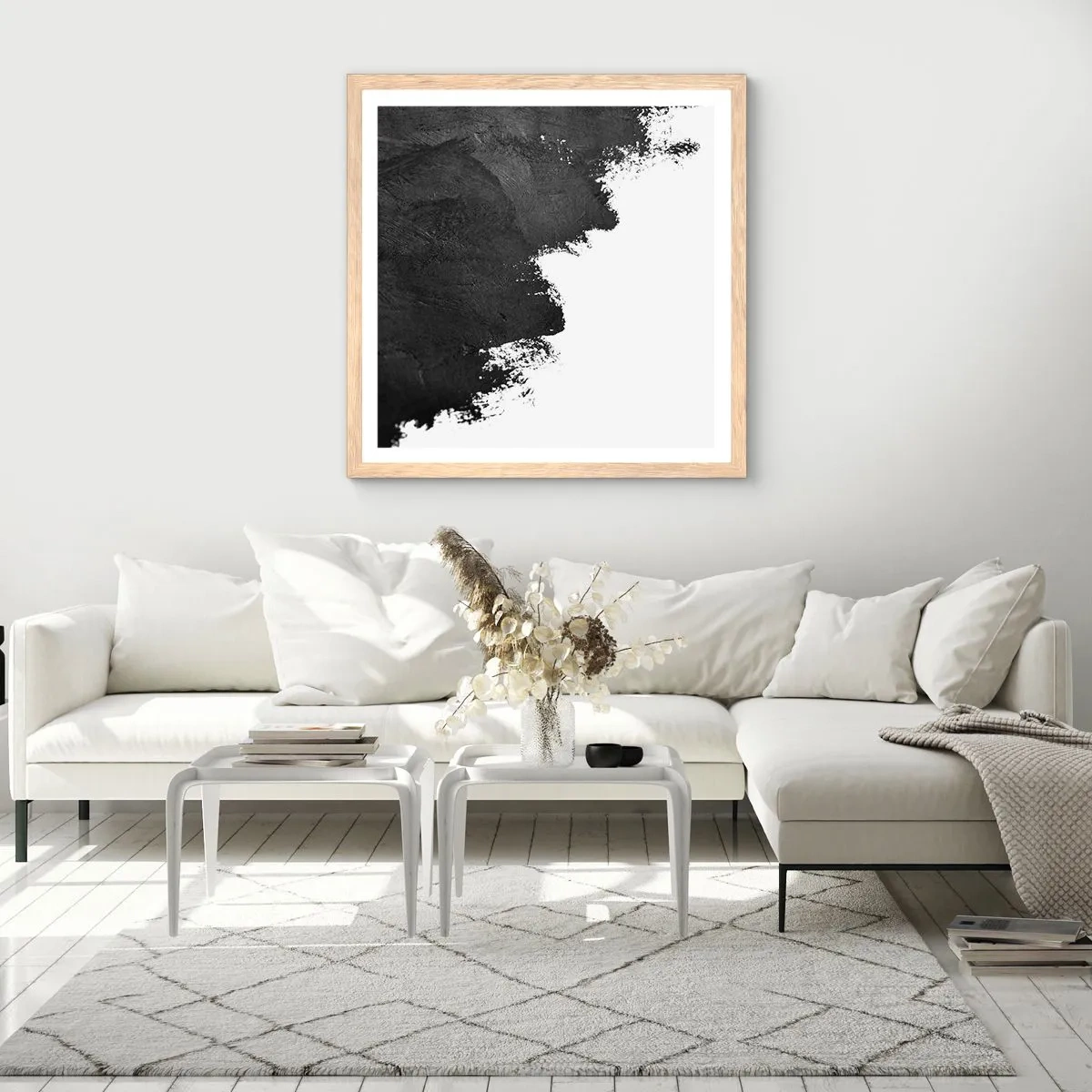 Poster in einem Rahmen aus heller Eiche - Elemente: Erde - 60x60 cm