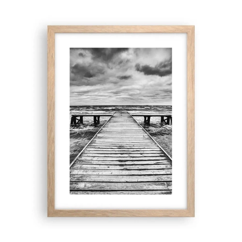 Poster in einem Rahmen aus heller Eiche - Ich warte darauf, dass der Wind wegjagt... - 30x40 cm