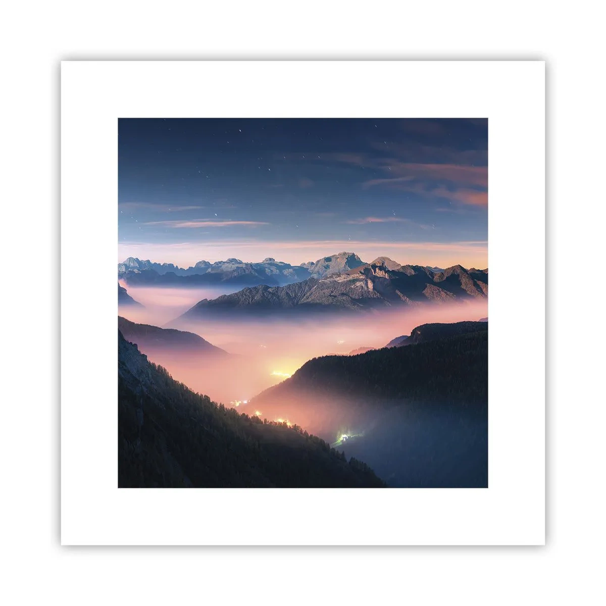 Poster - Licht in den Tälern - 30x30 cm