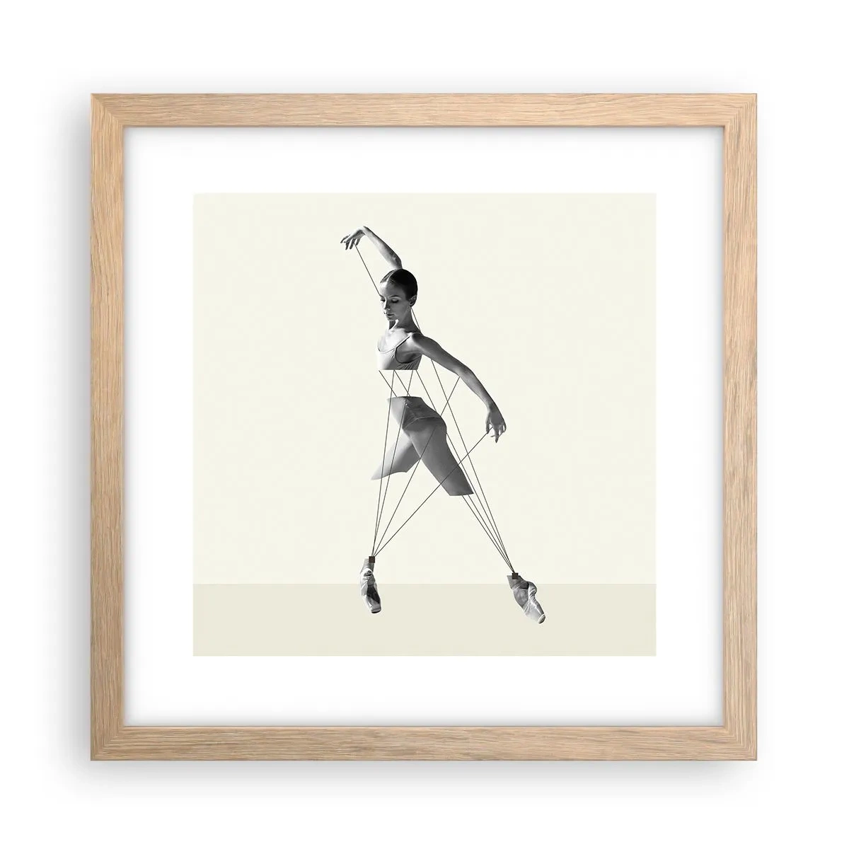 Poster in einem Rahmen aus heller Eiche - Im Theater der Welt - 30x30 cm