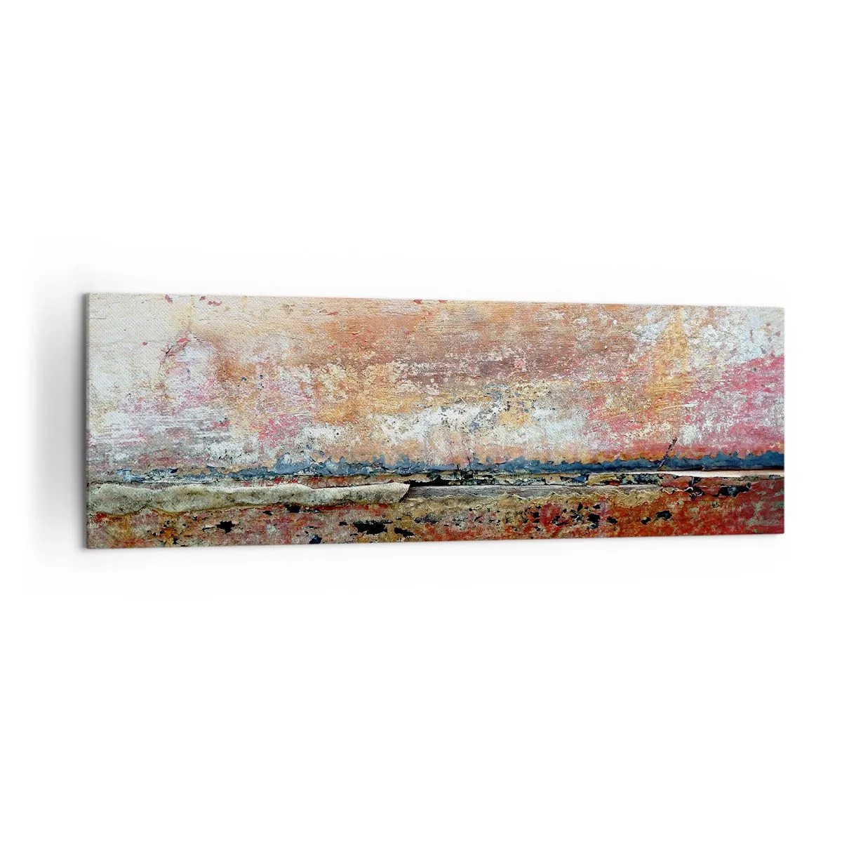 Bild auf Leinwand - Leinwandbild - Eine abstrakte Komposition, inspiriert vom Meer und der Natur. - 160x50cm - Vielleicht liegt es am Meer - Moderne Wanddekoration für Wohnzimmer und Schlafzimmer ARTTOR