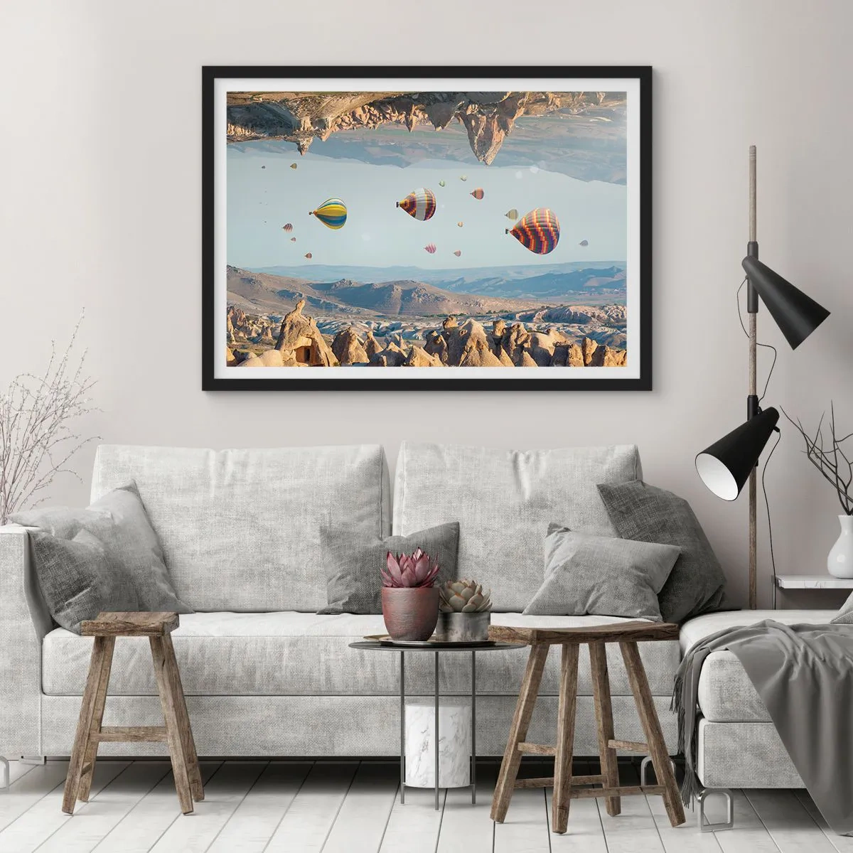 Poster in einem schwarzem Rahmen - Hier ist alles möglich - 40x30 cm