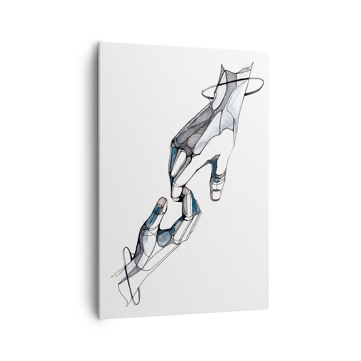Bild auf Leinwand - Leinwandbild - Künstlerische Darstellung einer Hand in minimalistischer und geometrischer Form - 70x100cm - Eine gute Geste - Moderne Wanddekoration für Wohnzimmer und Schlafzimmer ARTTOR