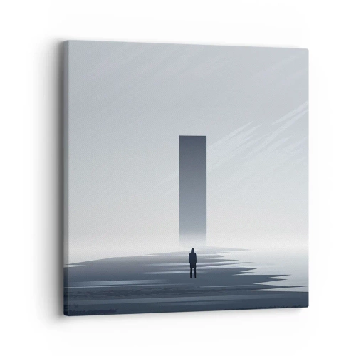 Bild auf Leinwand - Leinwandbild - Chance oder Bedrohung? - 40x40 cm