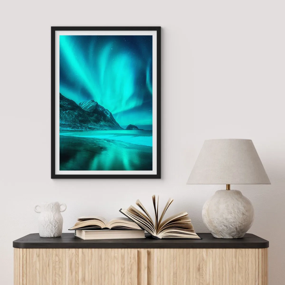 Poster in einem schwarzem Rahmen - Wunder des Nordens - 61x91 cm
