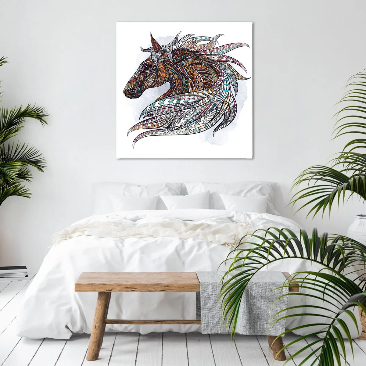 Bild auf Leinwand - Leinwandbild - Keltisches Kriegsross - 50x50 cm