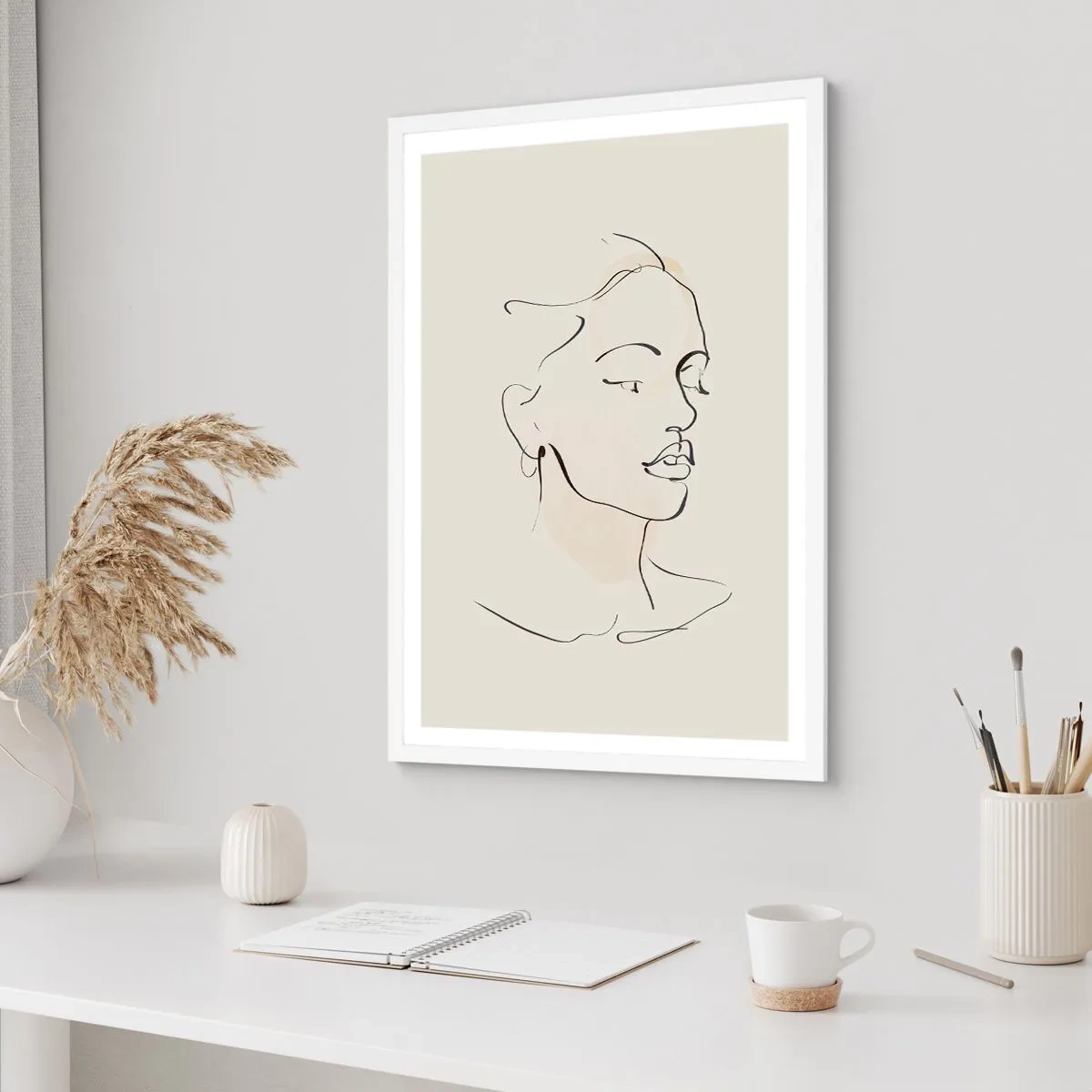 Poster in einem weißen Rahmen - Eine bestimmte Linie - 50x70 cm