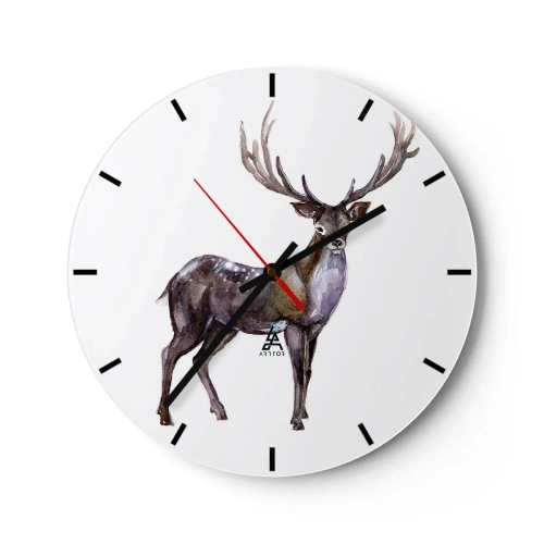 Wanduhr - Glasuhr - König des nördlichen Waldes - 40x40 cm
